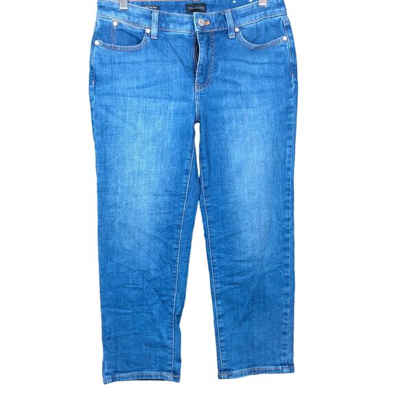 Talbots Womens Jeans Blue Straight Leg Crop Mid Rise Cotton Blend Stretch 4P - Picture 1 of 12